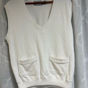 Vintage Forenza Knit Vest - Medium - Ramie and Cotton - White unisex mens womens